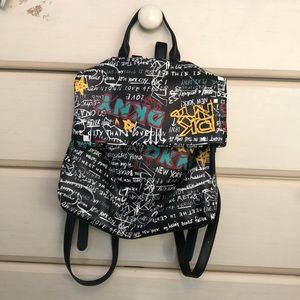 DKNY Black Graffiti Backpack